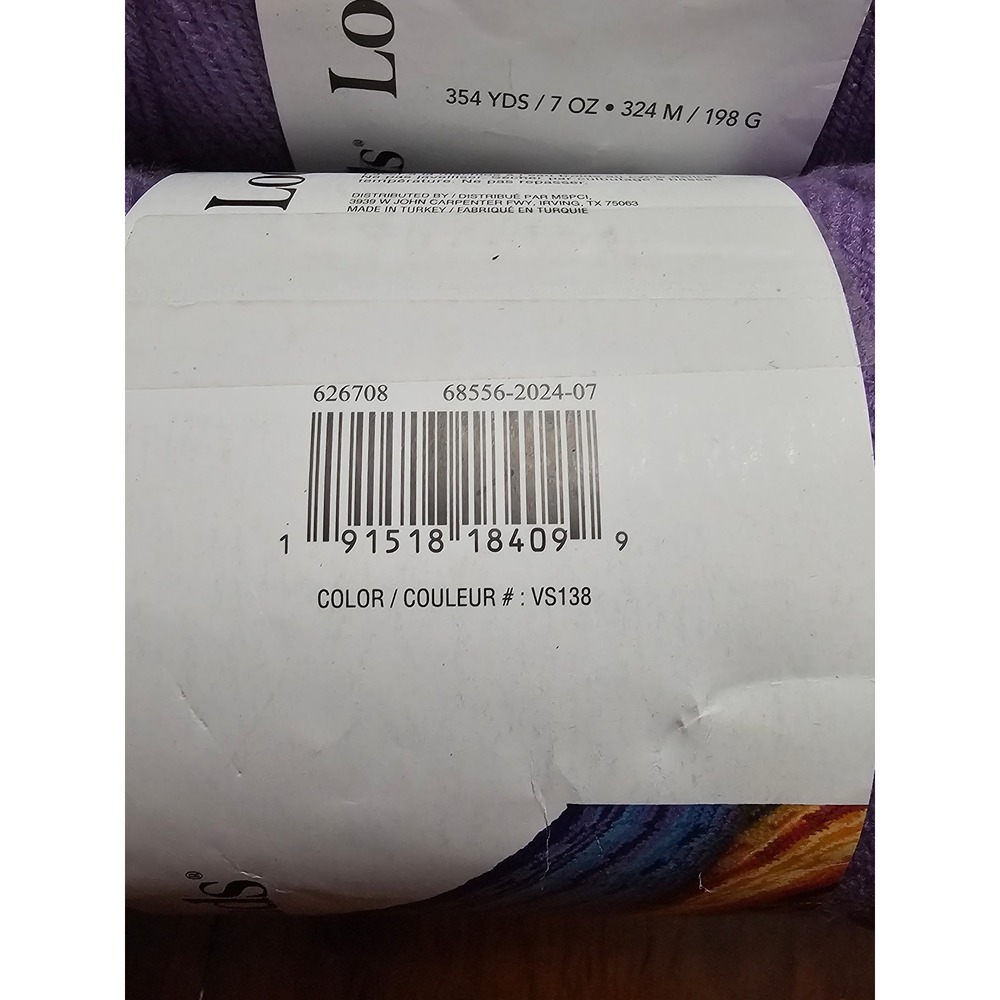 Loops & Threads Soft Classic Acrylic Yarn Amethyst Purple 3 Skeins Lot 588 4 Med - Picture 5 of 5